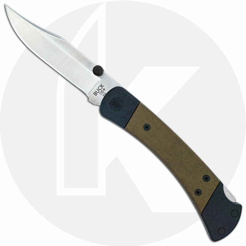 Buck Knives Buck 110 Hunter Sport 0110GRS5 - S30V Clip Blade - Black Aluminum And Green Micarta Handle - Made In USA 2 Buck Knives Buck 110 Hunter Sport 0110GRS5 - S30V Clip Blade - Black Aluminum And Green Micarta Handle - Made In USA