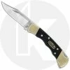 Buck Knives Buck Ranger 50th Anniversary Edition - 0112BRS3FG - Custom Tang Stamp - Finger Grooved Ebony Handle With Anniversary Shield -Case Knives shop BU 0112BRS3FG B OPEN FRONT