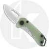 Buck Knives Buck 417 Budgie Knife 0417GRS - Compact EDC - Satin S35VN Drop Point - Green Natural G10 / Stainless Steel - Frame Lock - USA Made -Case Knives shop BU 0417GRS B OPEN FRONT