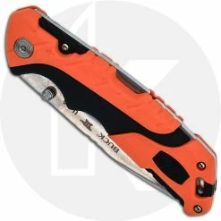 Buck Knives Buck Large Folding Pursuit Pro 0659ORS - S35VN Drop Point - Black GFN And Orange Versaflex Handle - Made In USA 8 Buck Knives Buck Large Folding Pursuit Pro 0659ORS - S35VN Drop Point - Black GFN And Orange Versaflex Handle - Made In USA -Case Knives shop BU 0659ORS B CLOSED FRONT