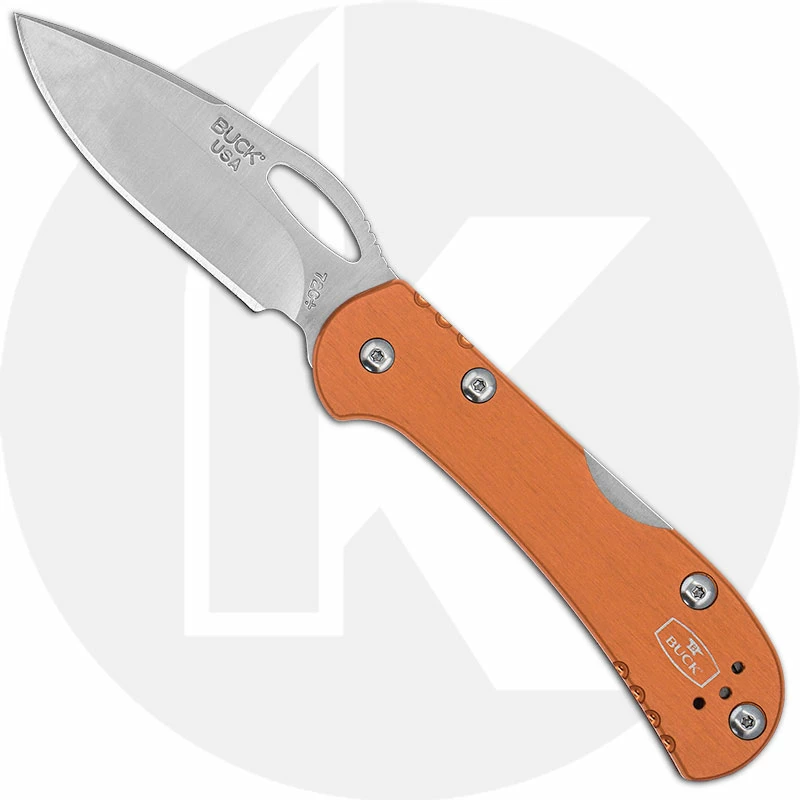 Buck Knives Buck Mini SpitFire 0726ORS - Value Price EDC - Orange Aluminum - Lock Back Folder - USA Made 3 Buck Knives Buck Mini SpitFire 0726ORS - Value Price EDC - Orange Aluminum - Lock Back Folder - USA Made