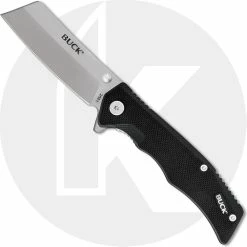 Buck Knives Buck Trunk Knife 0252BKS - Value Priced EDC - Satin Cleaver Style Blade - Black G10 - Liner Lock - Flipper Folder