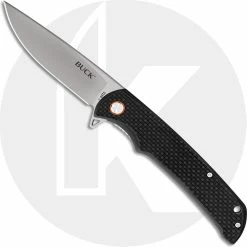 Buck Knives Buck Haxby Knife 0259CFS - Value Priced EDC - Satin Drop Point - Black Carbon Fiber - Liner Lock - Flipper Folder
