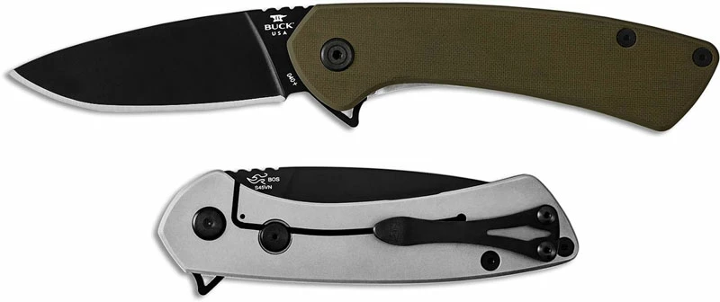 Buck Knives Buck 040 Onset Knife 0040GRS - Black Cerakote S45VN Drop Point - OD G10 - Frame Lock - Flipper Folder - USA Made 4 Buck Knives Buck 040 Onset Knife 0040GRS - Black Cerakote S45VN Drop Point - OD G10 - Frame Lock - Flipper Folder - USA Made - Image 2