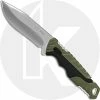 Buck Knives Buck Small Pursuit Fixed Blade 0658GRS - Drop Point - Black GFN And Green Versaflex Handle - Made In USA