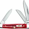 Case Knives Case Small Stockman Knife 10305 Pocket Worn Old Red Bone 6333SS