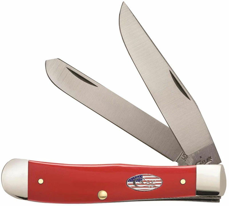 Case Knives Case Trapper Knife 13450 American Workman Red Synthetic 4254SS 3 Case Knives Case Trapper Knife 13450 American Workman Red Synthetic 4254SS