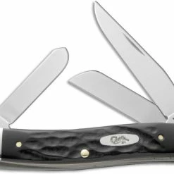 Case Knives: Case Rough Black Medium Stockman Knife, CA-18222