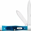 Case Knives Case Small Swell Center Jack Knife 25587 - Caribbean Blue Bone - 6225 1 / 2SS