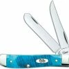 Case Knives Case Mini Trapper Knife 25593 Caribbean Blue Bone 6207SS -Case Knives shop CA 25593