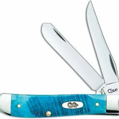Case Knives Case Mini Trapper Knife 25593 Caribbean Blue Bone 6207SS