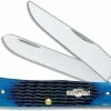 Case Knives: Case Trapper Knife, Navy Blue Bone Handle, CA-2800 -Case Knives shop CA 2800