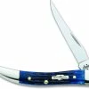 Case Knives: Case Small Texas Toothpick Knife, Navy Blue Bone Handle, CA-2804