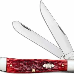 Case Knives Case Trapper Knife 31950 Dark Red Bone CV 6254CV