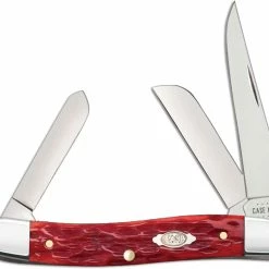 Case Knives Case Medium Stockman Knife 31951 Dark Red Bone CV 6318CV