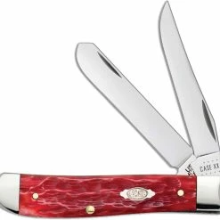 Case Knives Case Mini Trapper Knife 31952 Dark Red Bone CV 6207CV