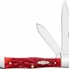 Case Knives Case Small Swell Center Jack Knife 31959 - Dark Red Bone CS - 6225 1 / 2CS -Case Knives shop CA 31959