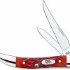 Case Knives Case Small Texas Toothpick Knife 03220 - Red Bone - 620096SS - Discontinued - BNIB -Case Knives shop CA 3220