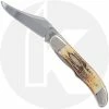 Case Knives Case Mid-Folding Hunter With Clip 03590 - BoneStag - 6.51265LCSS - Discontinued - BNIB -Case Knives shop CA 3590 FRONT
