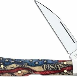 Case Knives Case CopperLock Knife 36033 Vintage Flag Embellished Smooth Natural Bone 61549WLSS