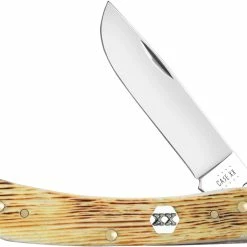 Case Knives Case Sod Buster Jr Knife 36722 Burnt Cream Bone 6137SS