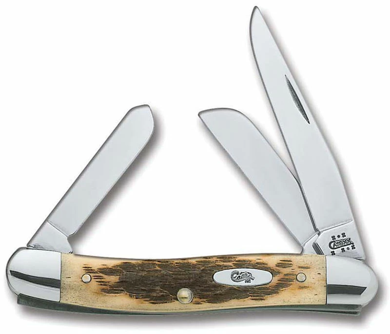 Case Knives Case Medium Stockman Knife, Amber Bone CV, CA-39 3 Case Knives Case Medium Stockman Knife, Amber Bone CV, CA-39