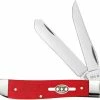 Case Knives Case Mini Trapper Knife 45402 Smooth Red G10 10207SS -Case Knives shop CA 45402