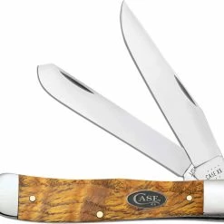 Case Knives Case Trapper Knife 47120 - Yellow Curly Oak - 7254SS
