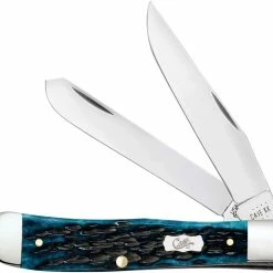 Case Knives Case Trapper Knife 51850 - Pocket Worn Mediterranean Blue Bone - 6254SS
