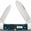 Case Knives Case Canoe Knife 51853 - Pocket Worn Mediterranean Blue Bone - 62131SS -Case Knives shop CA 51853