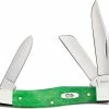 Case Knives Case Medium Stockman Knife 52821 Smooth Brilliant Green Bone 63032SS -Case Knives shop CA 52821