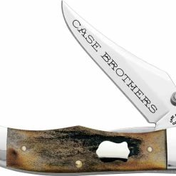 Case Knives Case Mid-Folding Hunter Knife 05293 - Case Brothers - Genuine Stag - 51265LCSS - Discontinued - BNIB