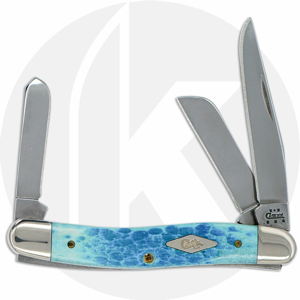 Case Knives Case Medium Stockman 07028 - Tradewinds Collection - Coral Sea Blue Bone - 6318 SS - Discontinued - BNIB - LTD 500 3 Case Knives Case Medium Stockman 07028 - Tradewinds Collection - Coral Sea Blue Bone - 6318 SS - Discontinued - BNIB - LTD 500