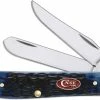 Case Knives Case Mini Trapper Knife, Navy Blue Bone, CA-7321