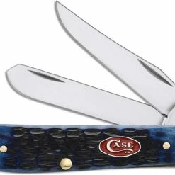 Case Knives Case Mini Trapper Knife, Navy Blue Bone, CA-7321