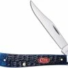 Case Knives Case Slimline Trapper Knife 07323 Navy Blue Bone 61048SS -Case Knives shop CA 7323