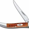 Case Knives: Case Small Texas Toothpick Knife, Pocket Worn Harvest Orange, CA-7400 -Case Knives shop CA 7400