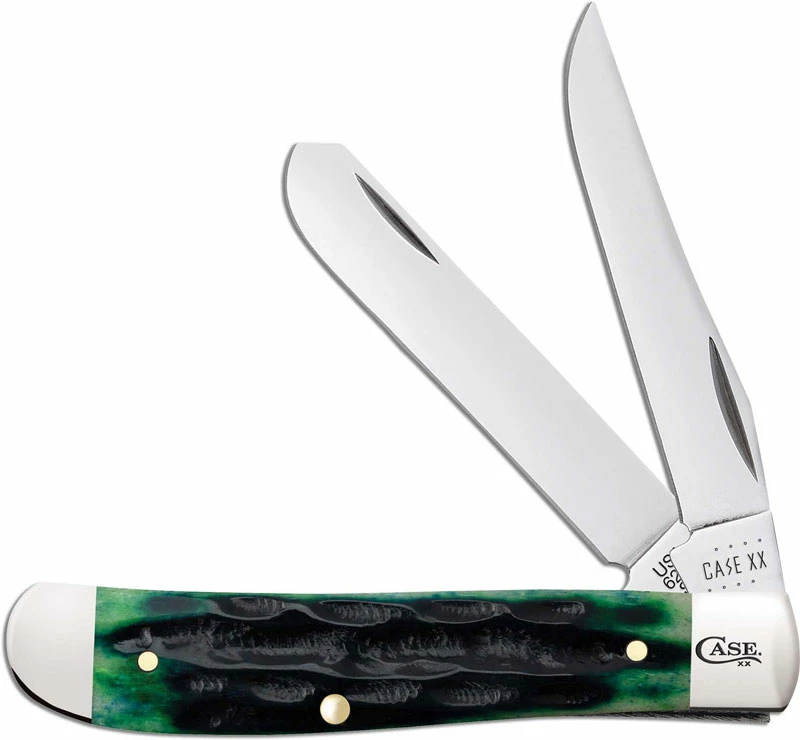 Case Knives Case Mini Trapper Knife 75834 - Hunter Green Bone - 6207SS 3 Case Knives Case Mini Trapper Knife 75834 - Hunter Green Bone - 6207SS