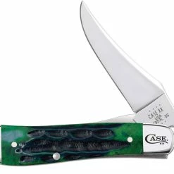 Case Knives Case RussLock Knife 75838 - Hunter Green Bone - 61953LSS