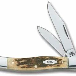 Case Knives Case Small Texas Jack Knife, Amber Bone CV, CA-77