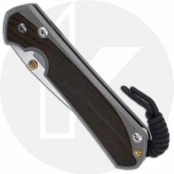 Chris Reeve Knives - Large Sebenza 31 Knife - L31-1100 - Stonewash S45VN Drop Point - Bog Oak / Titanium -Case Knives shop CRK L31 1100 CLOSED FRONT 2