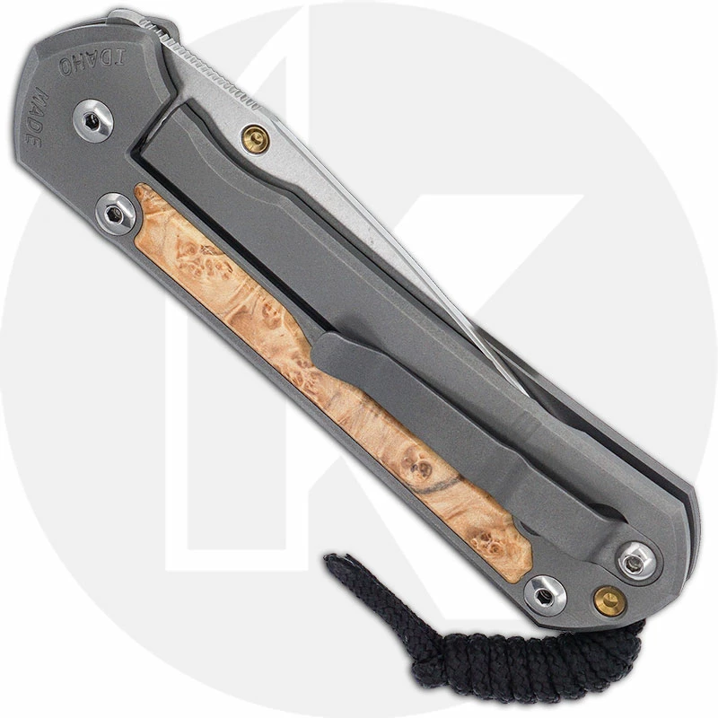 Chris Reeve Knives - Large Sebenza 31 Knife - L31-1108 - Stonewash Drop Point - Box Elder / Titanium 5 Chris Reeve Knives - Large Sebenza 31 Knife - L31-1108 - Stonewash Drop Point - Box Elder / Titanium - Image 3