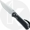 Chris Reeve Knives - Large Sebenza 31 Knife - L31-1200 - Stonewash Drop Point - Black Canvas Micarta / Titanium -Case Knives shop CRK L31 1200 OPEN
