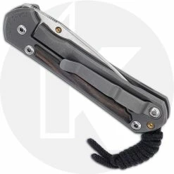 Chris Reeve Knives - Small Sebenza 31 Knife - S31-1116 - Stonewash Drop Point - Macassar Ebony / Blasted Titanium 7 Chris Reeve Knives - Small Sebenza 31 Knife - S31-1116 - Stonewash Drop Point - Macassar Ebony / Blasted Titanium -Case Knives shop CRK S31 1116 CLOSED BACK