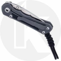 Chris Reeve Knives - Small Inkosi Knife - SIN-1012 - Stonewash Drop Point - Black Canvas Micarta / Sandblast Titanium -Case Knives shop CRK SIN 1012 CLOSED BACK