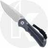 Chris Reeve Knives - Small Inkosi Knife - SIN-1012 - Stonewash Drop Point - Black Canvas Micarta / Sandblast Titanium -Case Knives shop CRK SIN 1012 OPEN FRONT