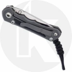 Chris Reeve Knives - Small Inkosi Knife - SIN-1028 - Stonewash Insingo - Black Canvas Micarta / Sandblast Titanium -Case Knives shop CRK SIN 1028 CLOSED BACK