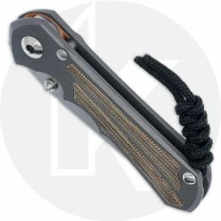 Chris Reeve Knives - Small Inkosi - Stonewash S45VN Insingo - Natural Canvas Micarta / Sandblast Titanium -Case Knives shop CRK SIN 1030 CLOSED FRONT