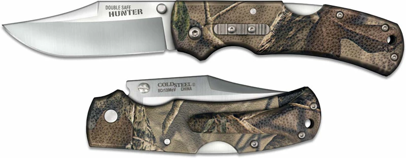 Cold Steel Knives Cold Steel Double Safe Hunter 23JD - Value Priced Folding Hunter - Satin Clip Point - Camo GFN - Rocker Lock 4 Cold Steel Knives Cold Steel Double Safe Hunter 23JD - Value Priced Folding Hunter - Satin Clip Point - Camo GFN - Rocker Lock - Image 2