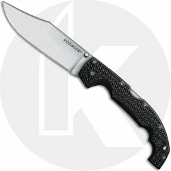 Cold Steel Knives Cold Steel 29AXC Extra Large Voyager Knife AUS 10A Clip Point Black Griv-Ex Tri-Ad Lock Folder